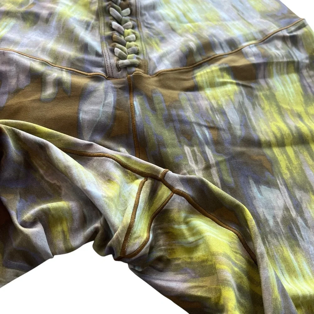 Offline By Aerie Womens XL Long Green Brown Abstract Real Me 7/8 Hi-rise Legging
